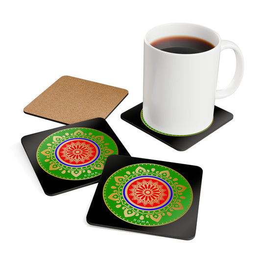 Black coaster set from szukar roma sketch  and circle design