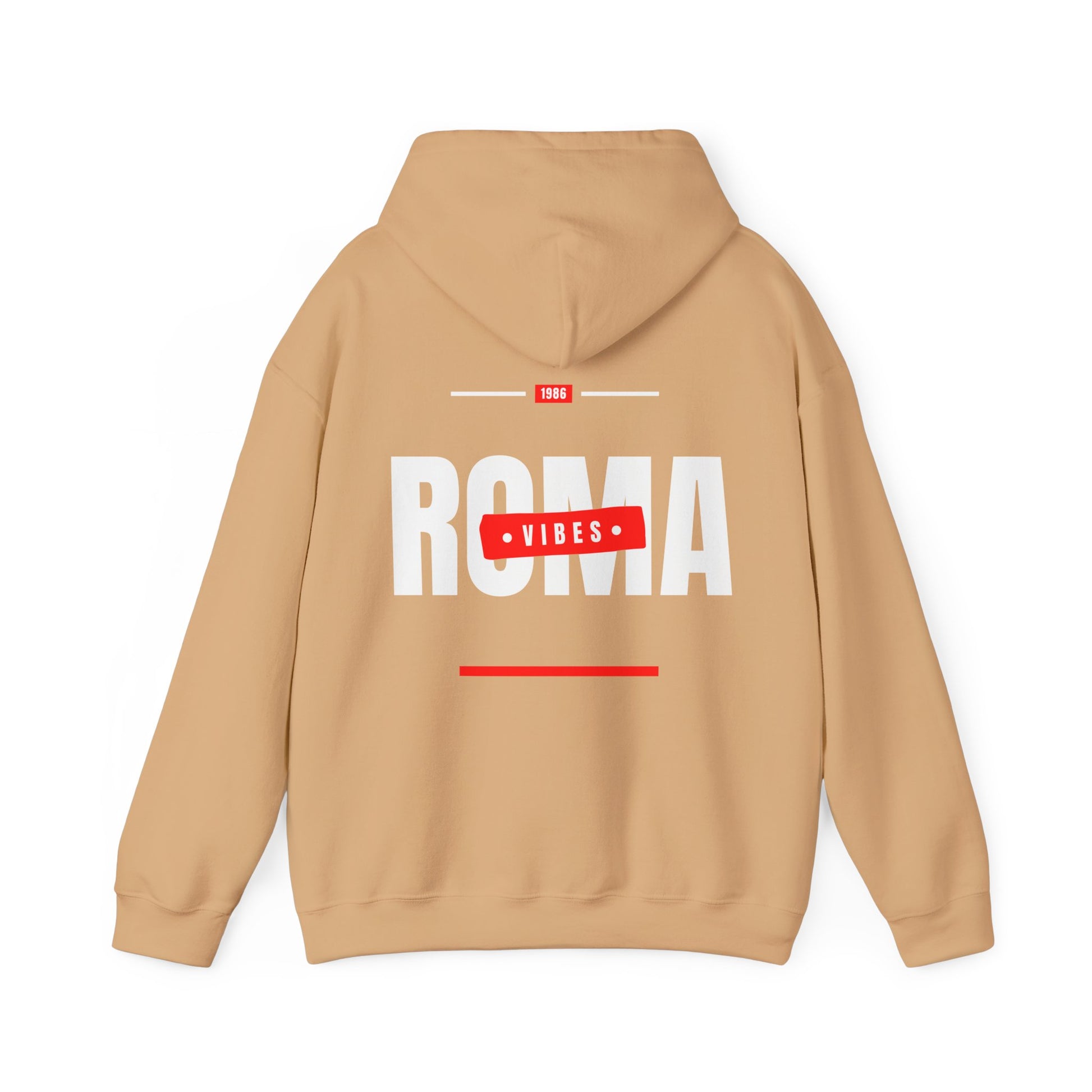 mustard yellow back hoodie roma design