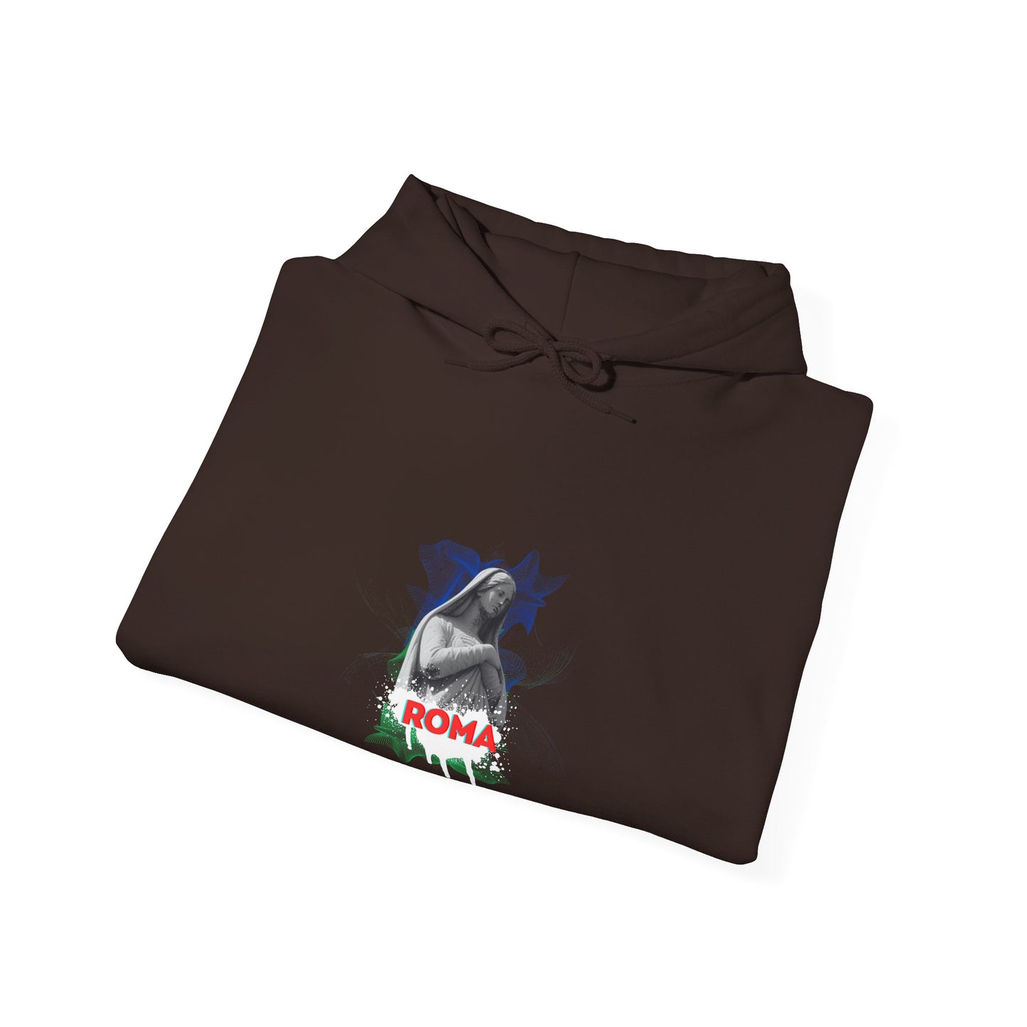 brown folded hoodie roma design