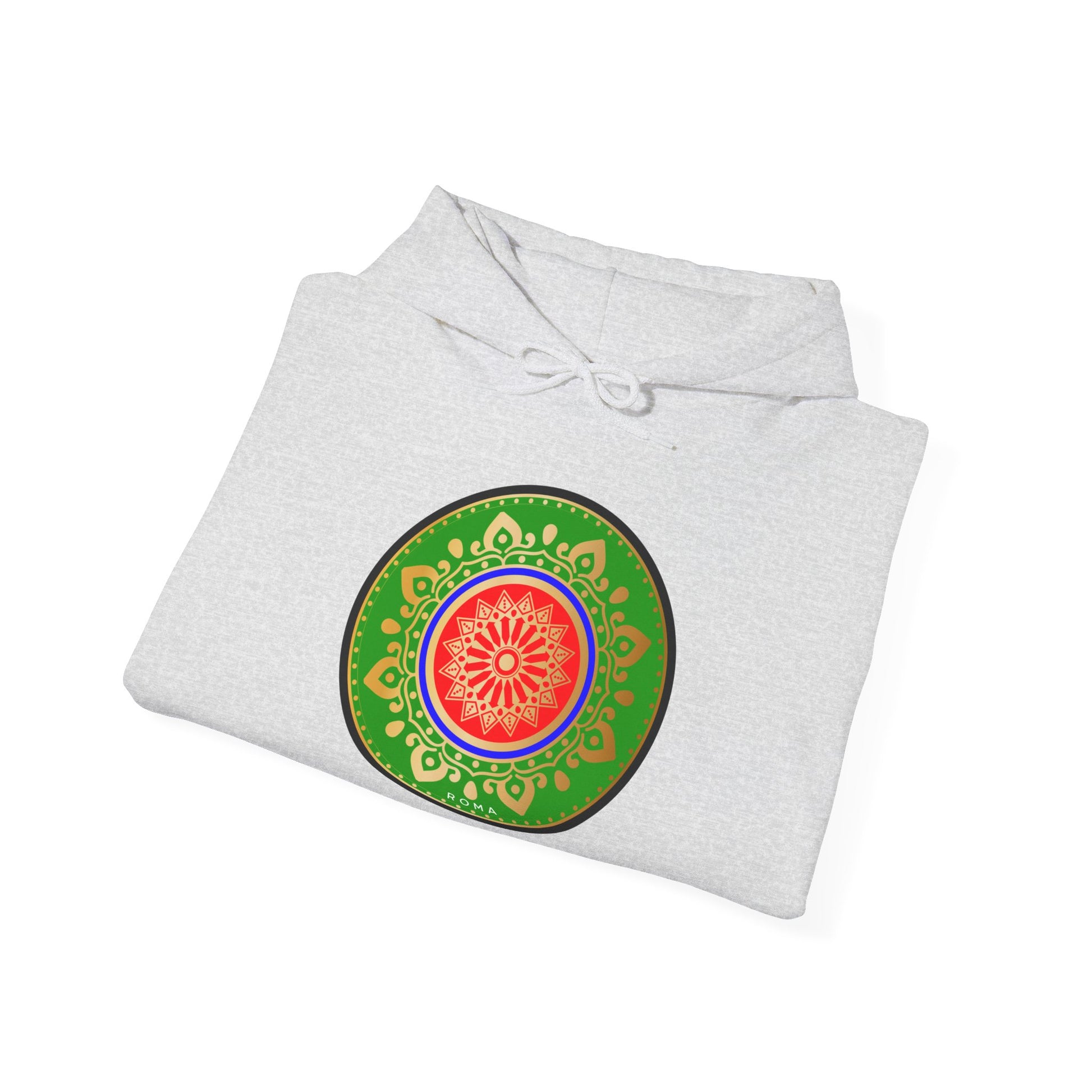 Urban hoodie with minimalist Roma sketch and light gray finish