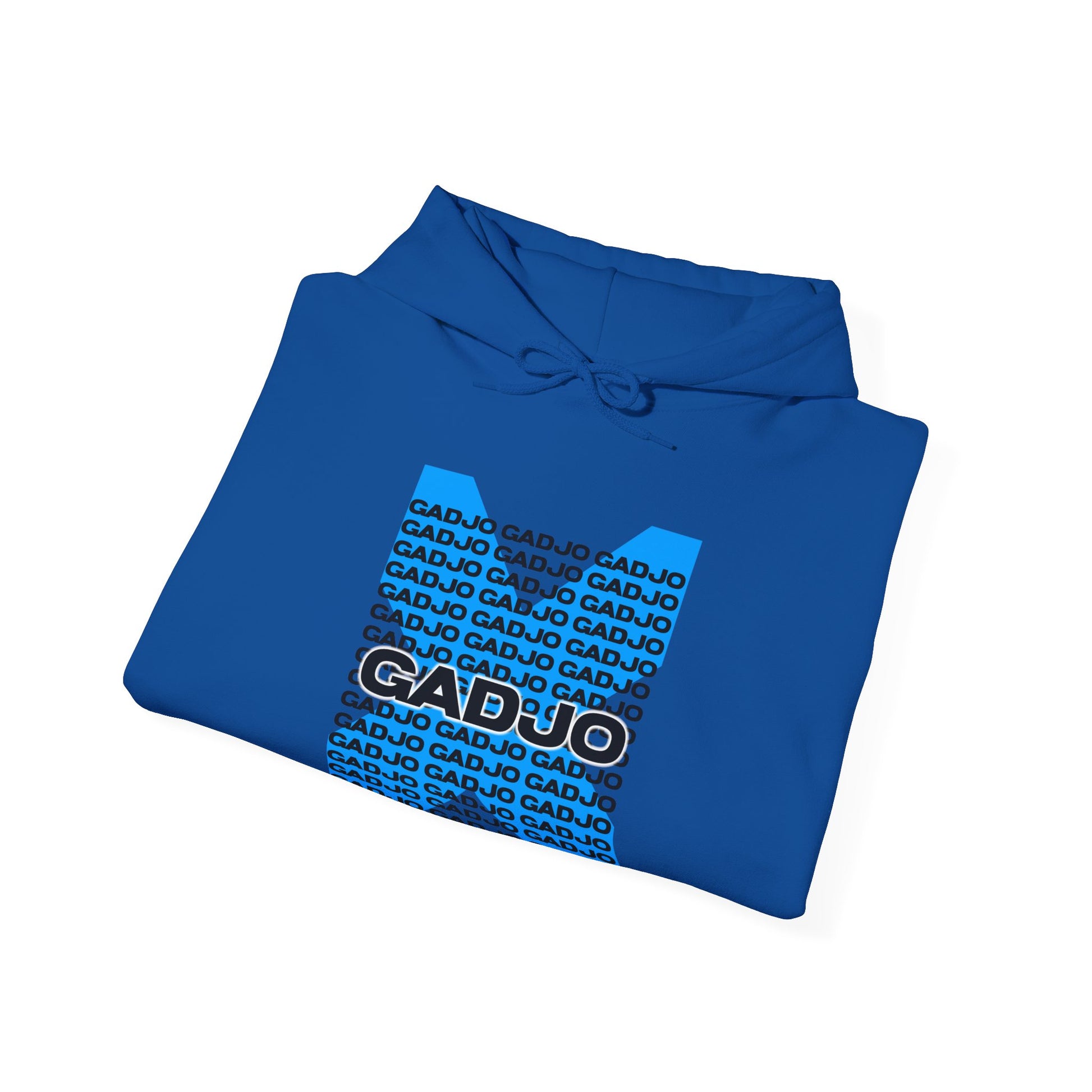 Hoodie with high-contrast “GADJO” lettering, making a sharp, standout graphic statement.

