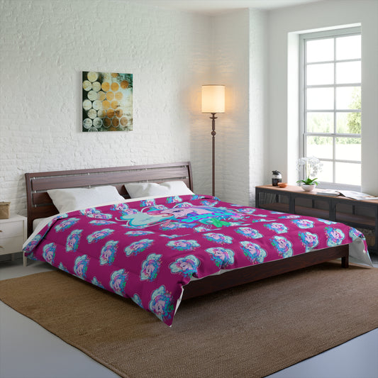 Soft fleece blanket featuring a whimsical unicorn surrounded by stars and clouds.