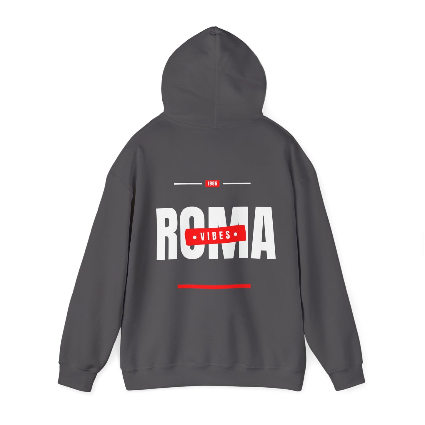 dark gray back hoodie roma design