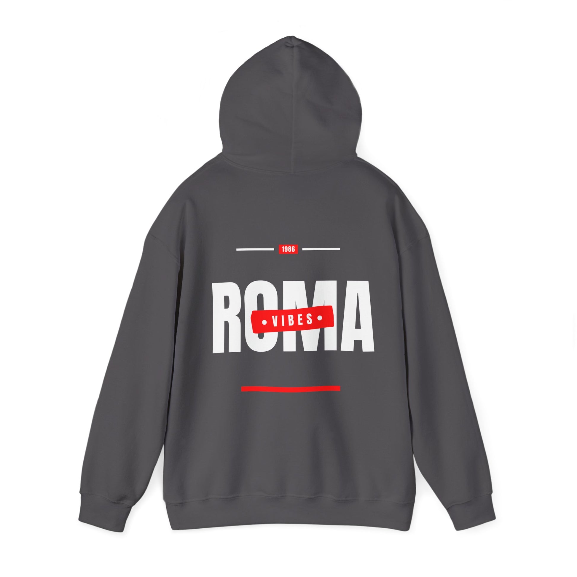 dark gray back hoodie roma design