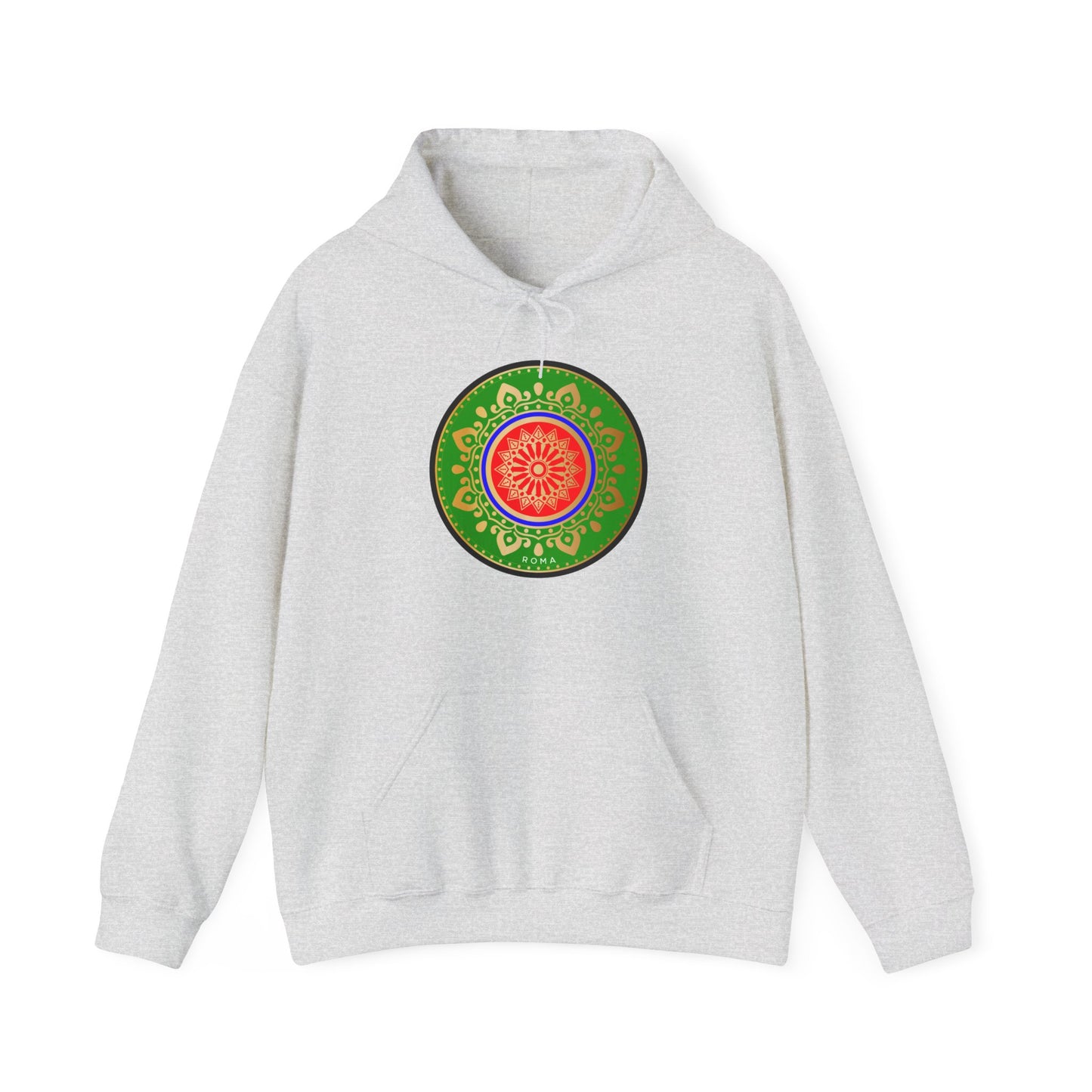 White  front hoodie szukar roma sketch  and circle designwhite color