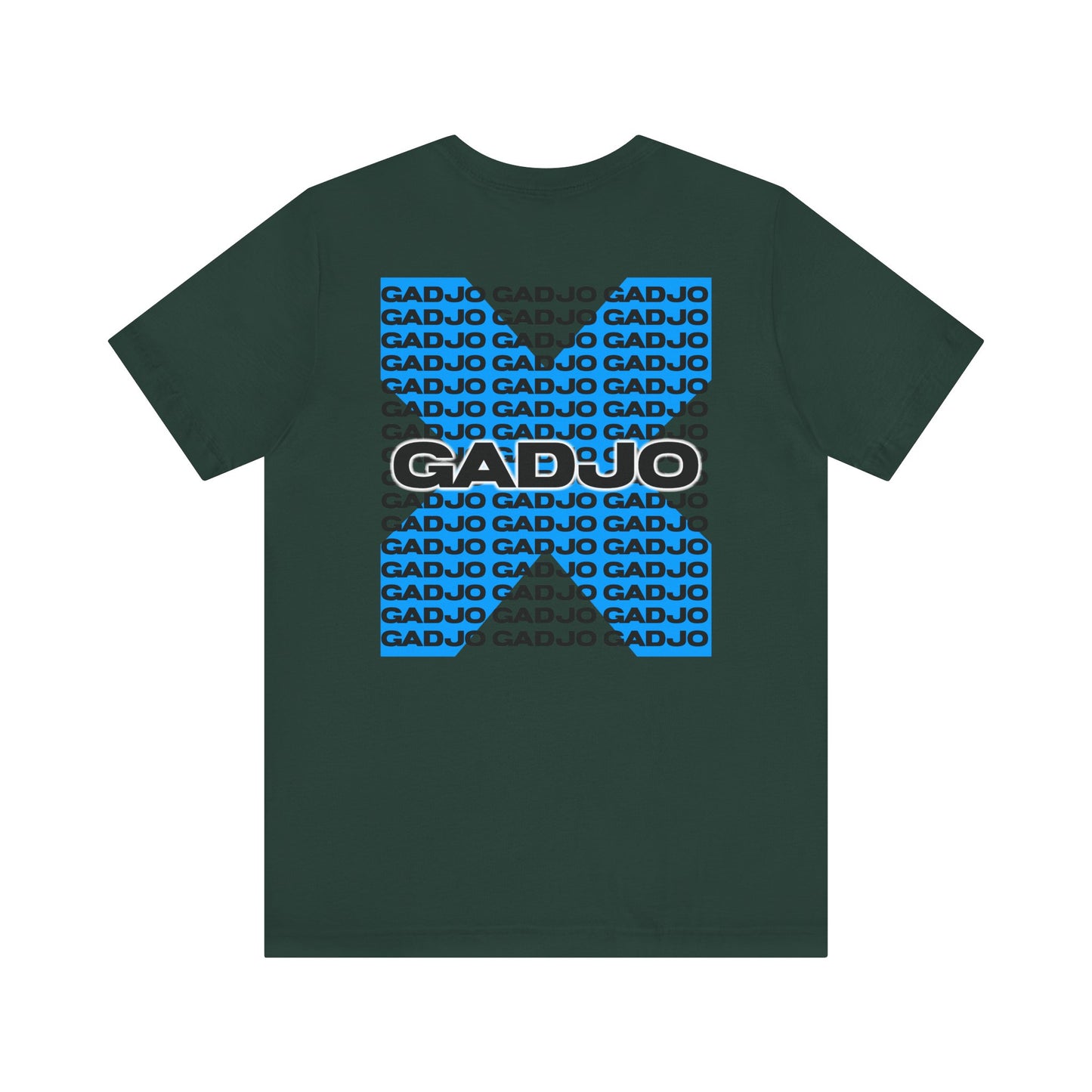 Short sleeve tee featuring distressed GADJO text in vintage-style print.