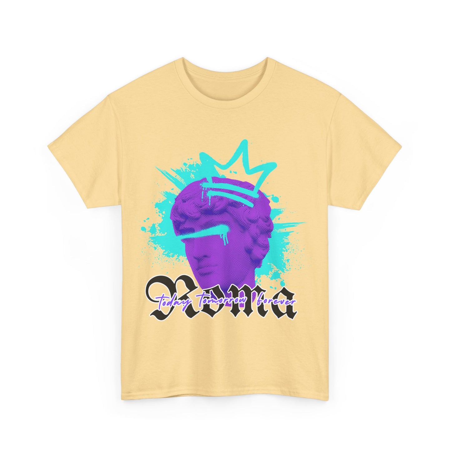 light yellow t-shirt tee front crown sketch roma design