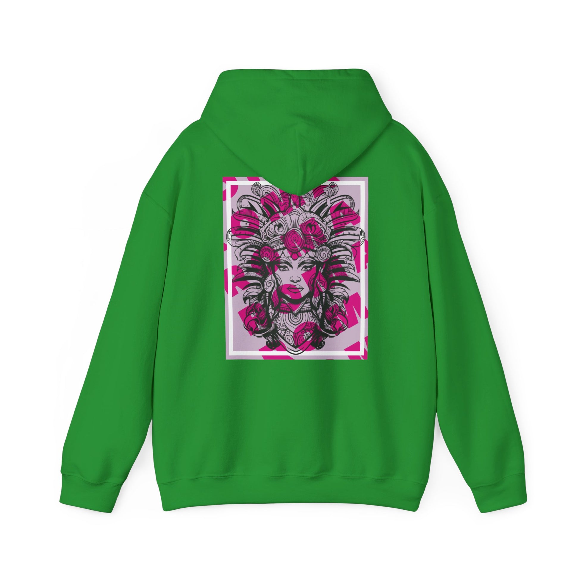 Hoodie with a close-up image of a girl’s face, capturing subtle emotion and delicate features.


