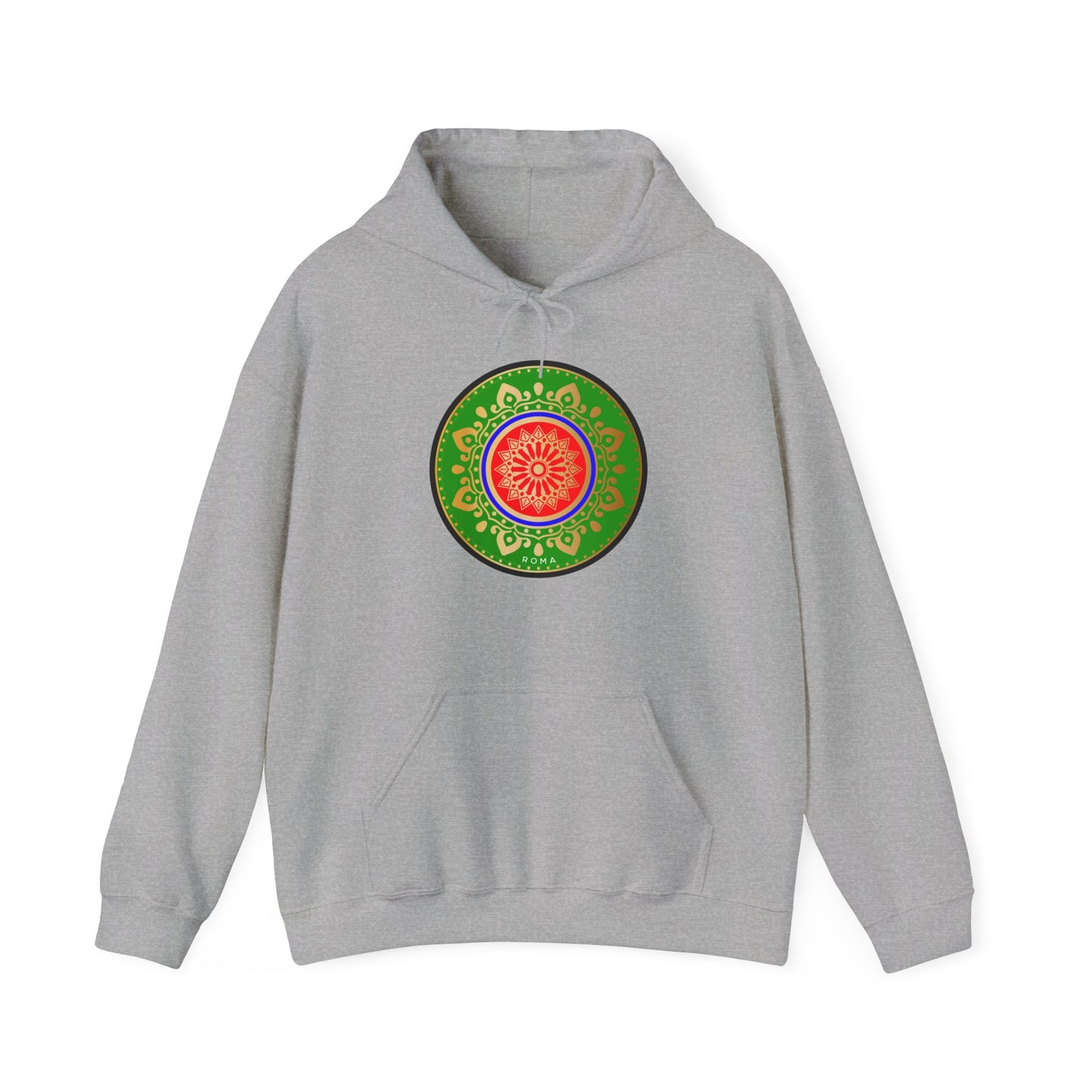 Gray front hoodie szukar roma sketch  and circle designwhite color