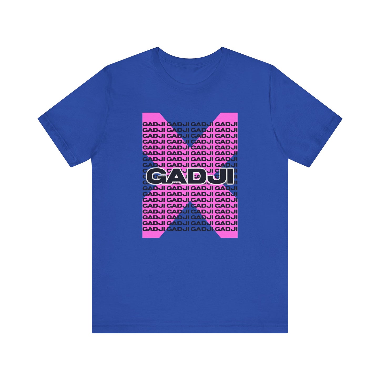 Soft cotton tee with futuristic GADJI lettering printed in a chrome-inspired style.