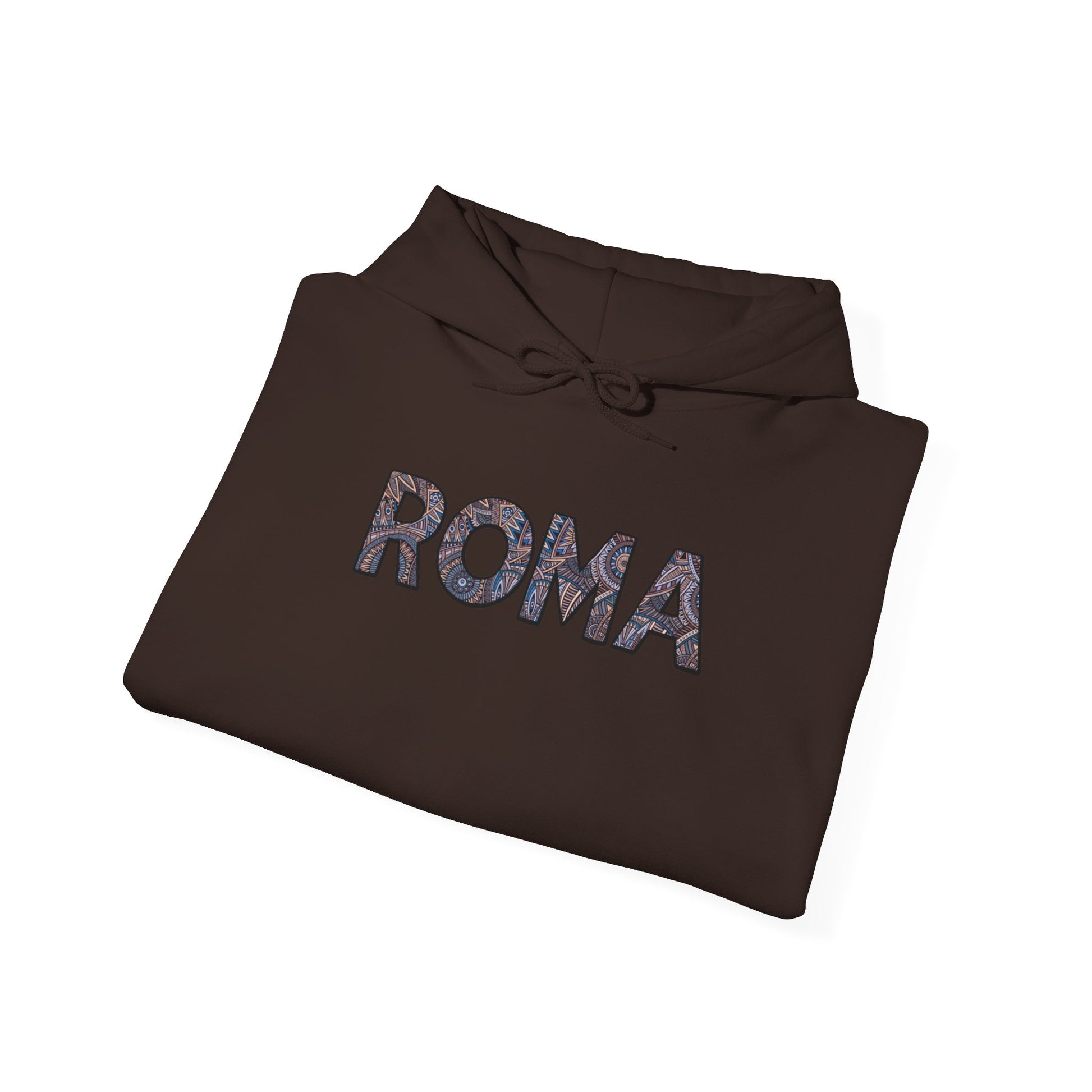Men’s hoodie with clean ROMA lettering, combining simplicity with cultural pride.