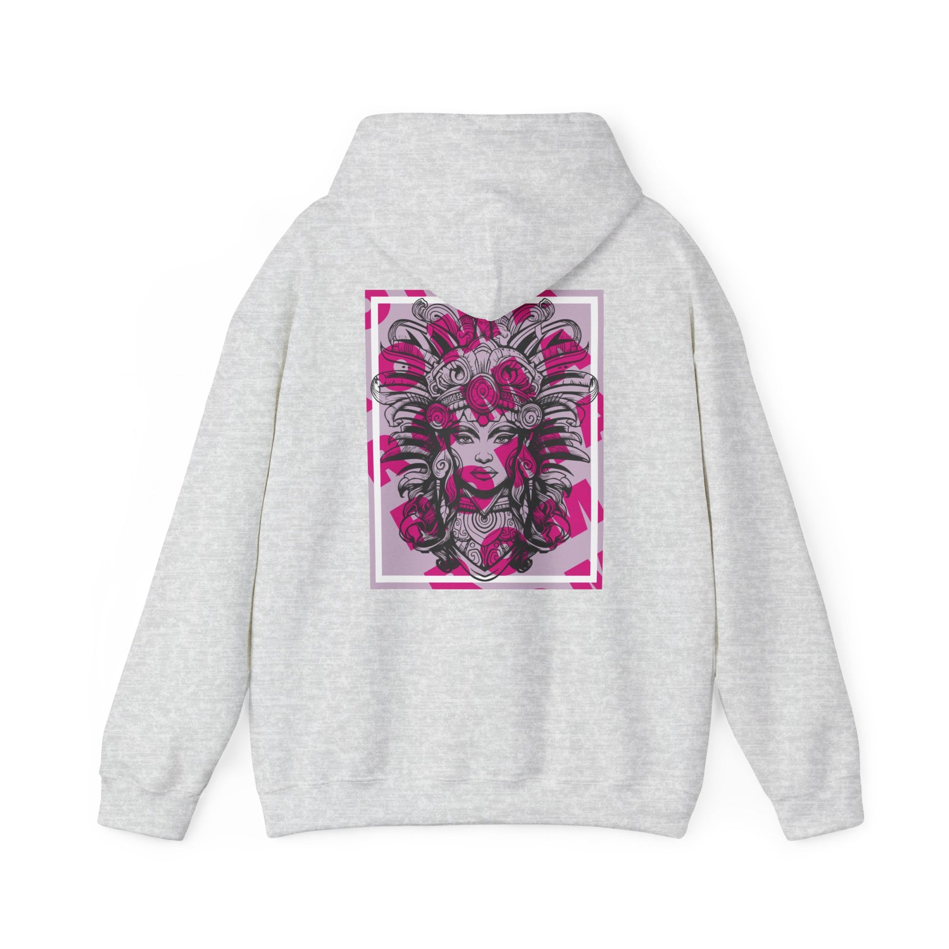 Hoodie design featuring the close-up face of a girl with a calm and captivating gaze.

