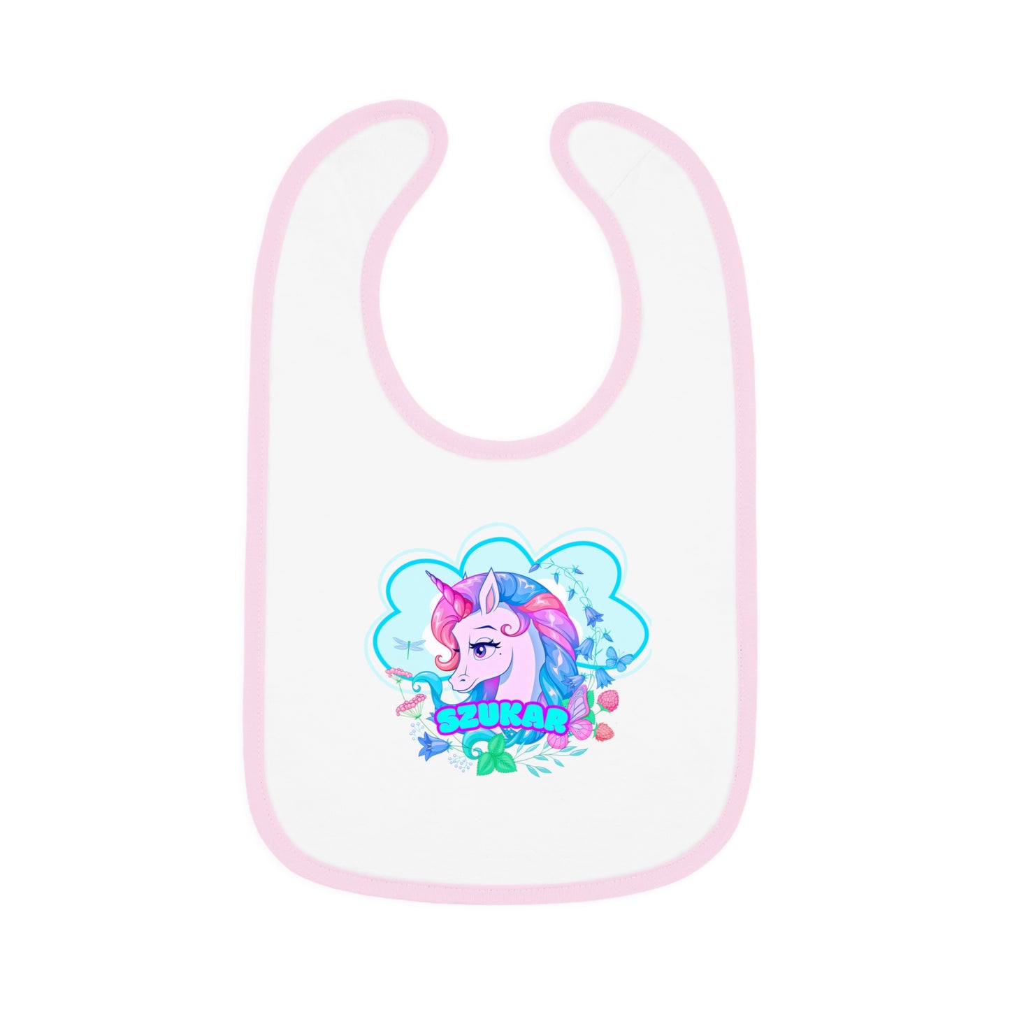 Pink bib unicorn sketch szukar design