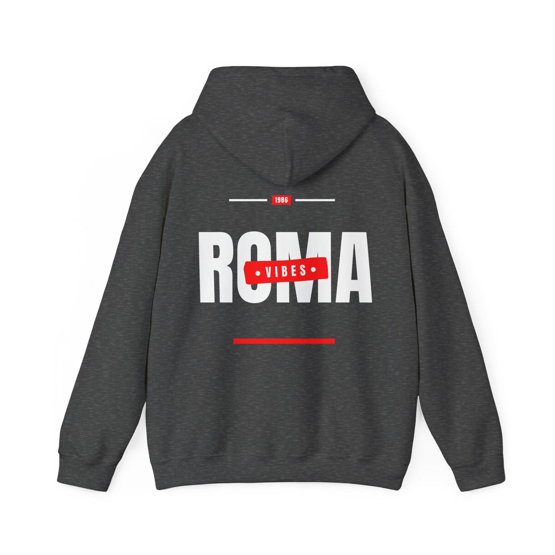 dark gray back hoodie roma design