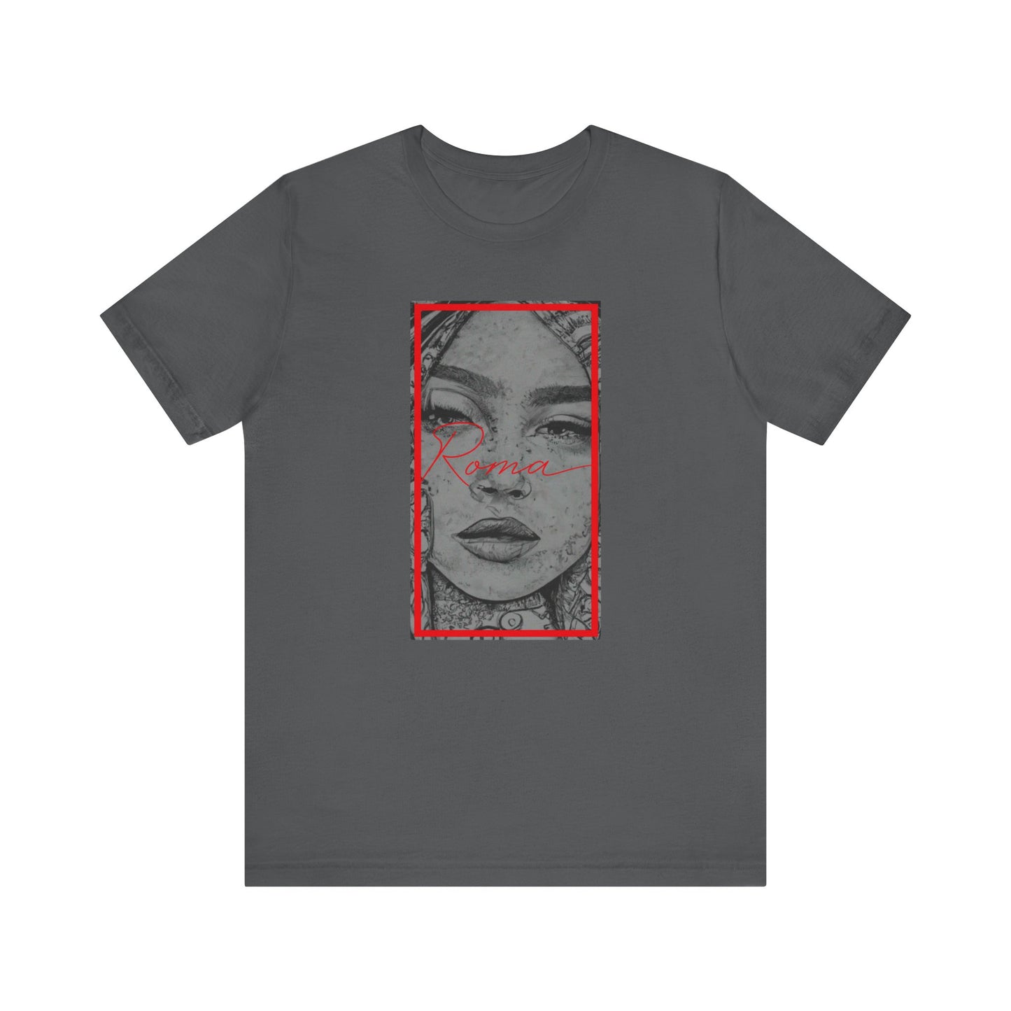 Short sleeve shirt with distressed GADJO text wrapped in barbed wire illustration.
