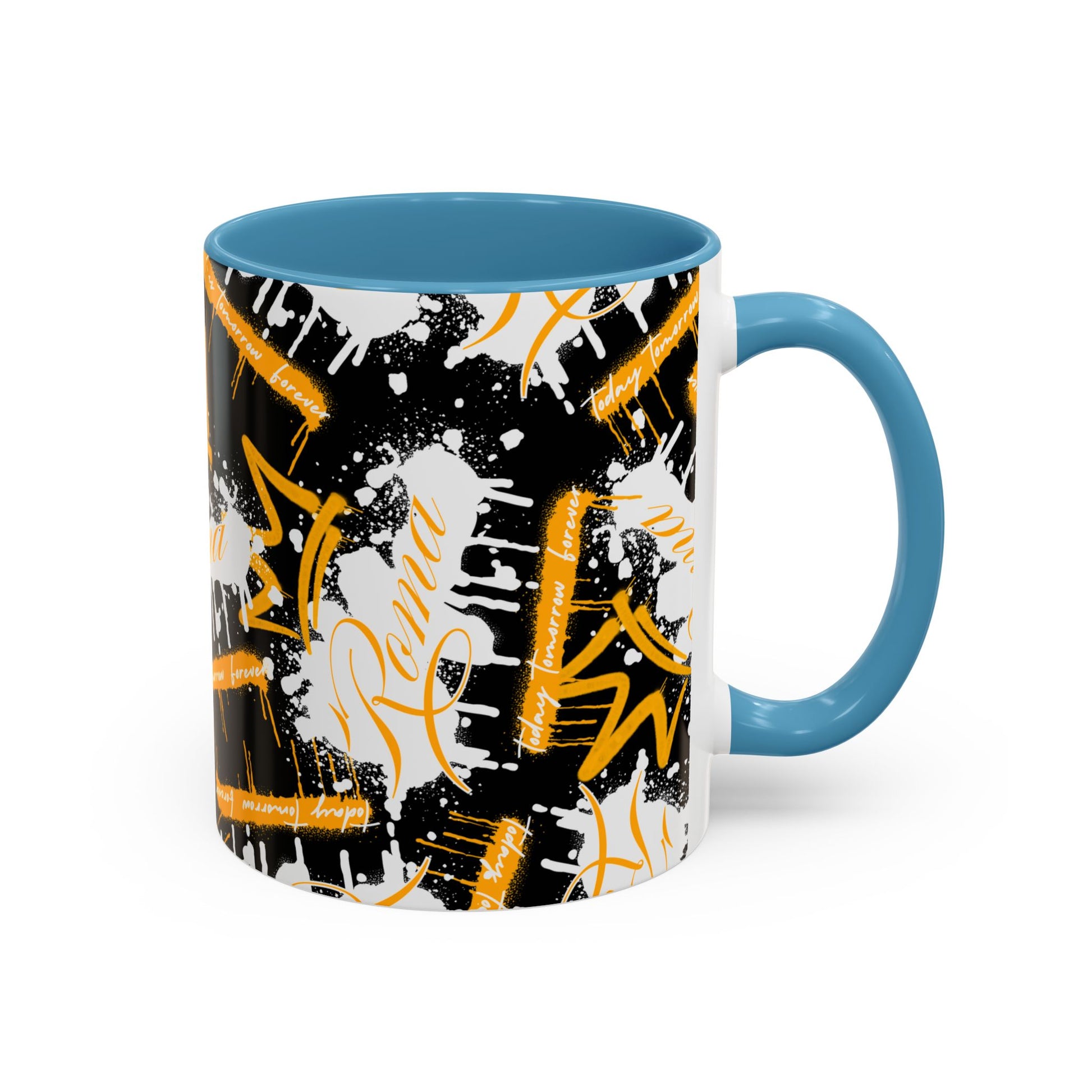 Smooth-finish mug featuring the word ROMA in a contemporary font style.

