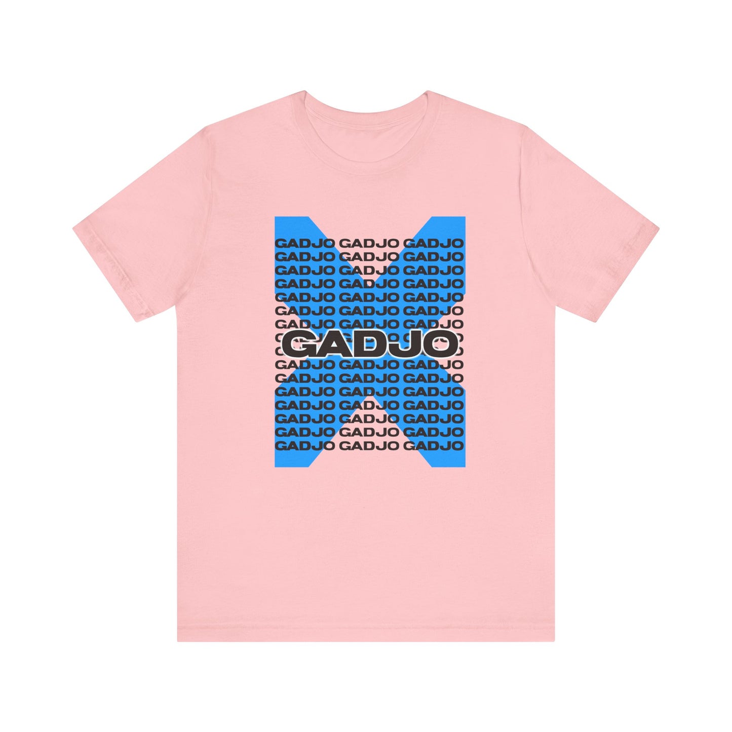 Oversized tee with blocky GADJO font and stars orbiting the text like a cosmic badge.