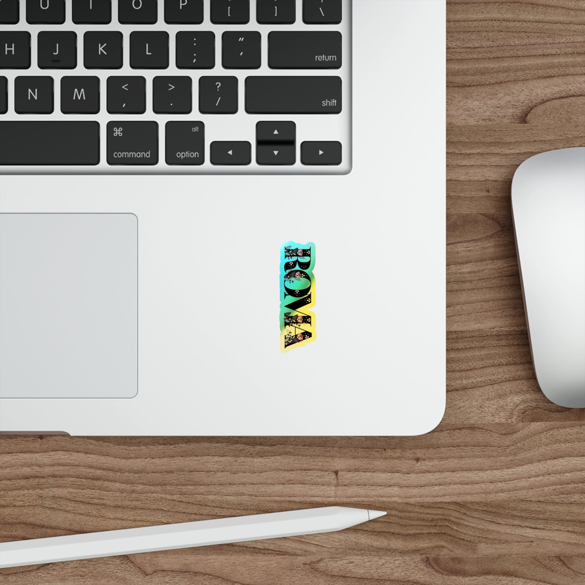 Minimalist Roma text sticker in black with clean lines and a slight italic slant.