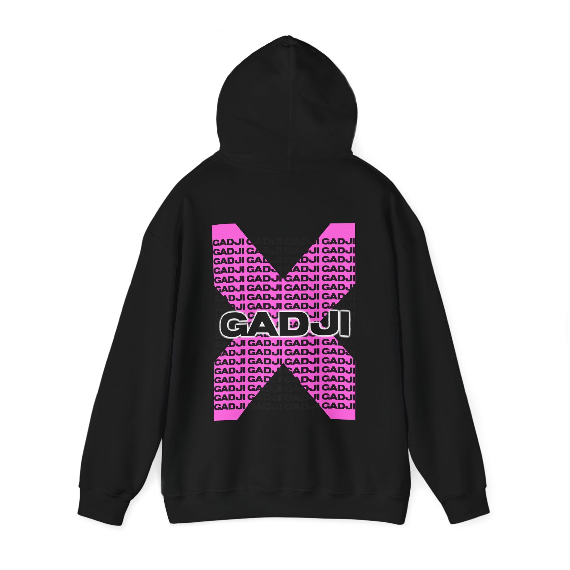 Soft hoodie with abstract Roma text and GADJI visual twist