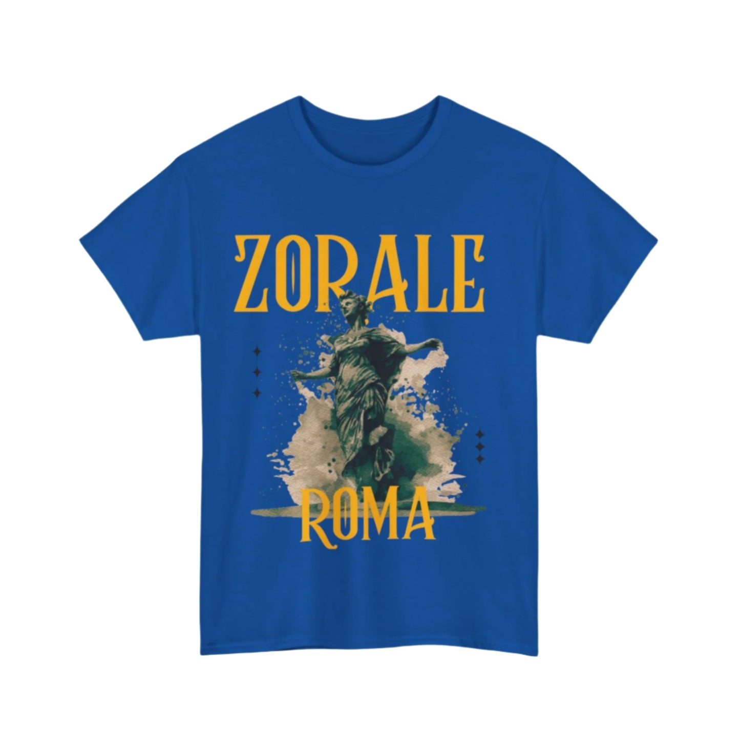 Modern Szukar Roma tee featuring statue of Rome and ZORALE headline text.