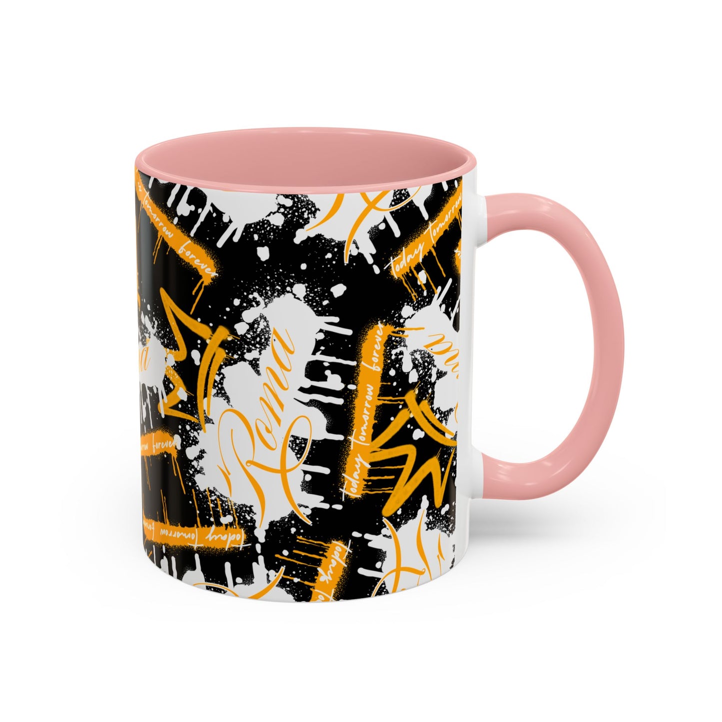 Minimalist mug with simple ROMA text centered for a modern look.
