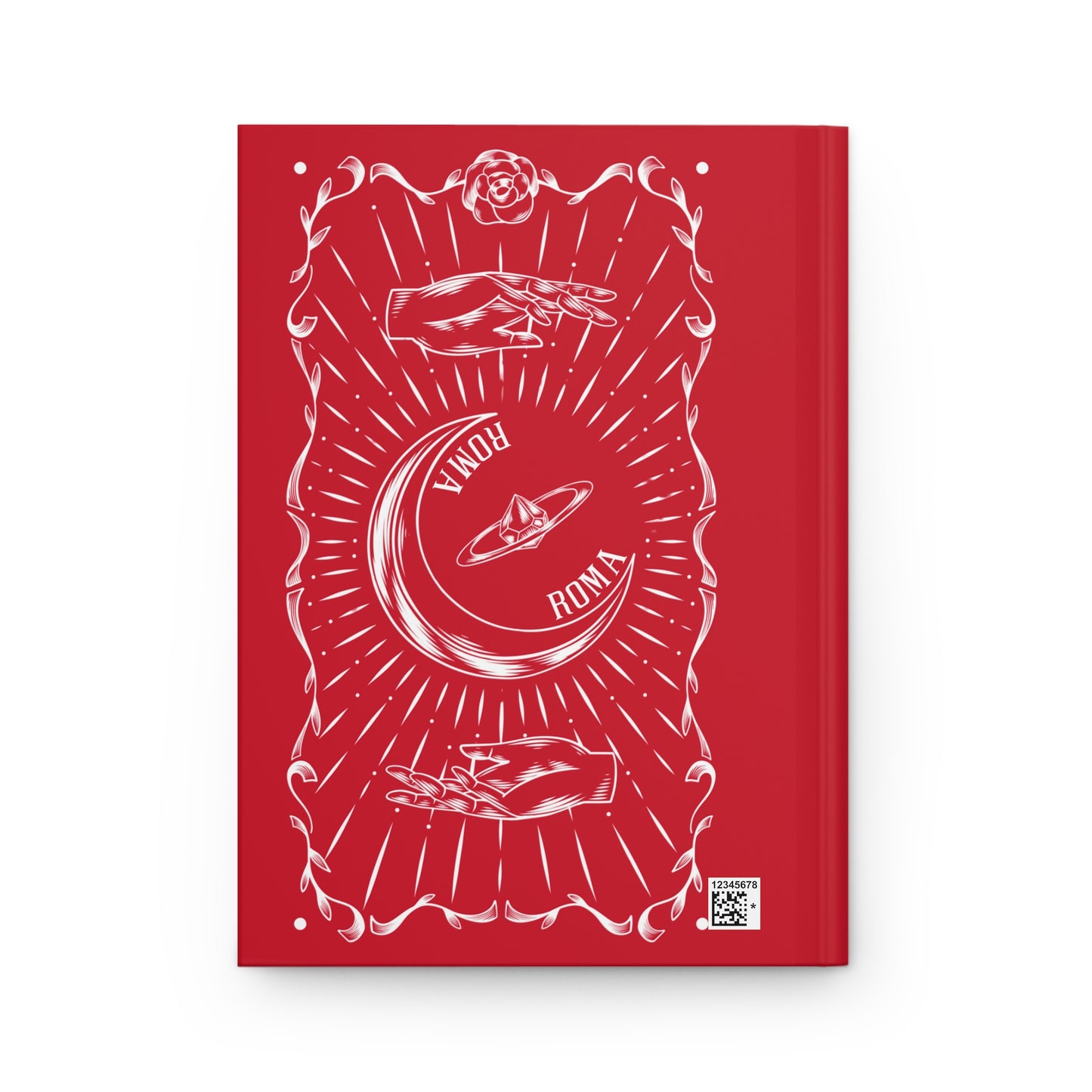Classic journal with vintage Roma aesthetic, red and gold crown-motif circle in the center.