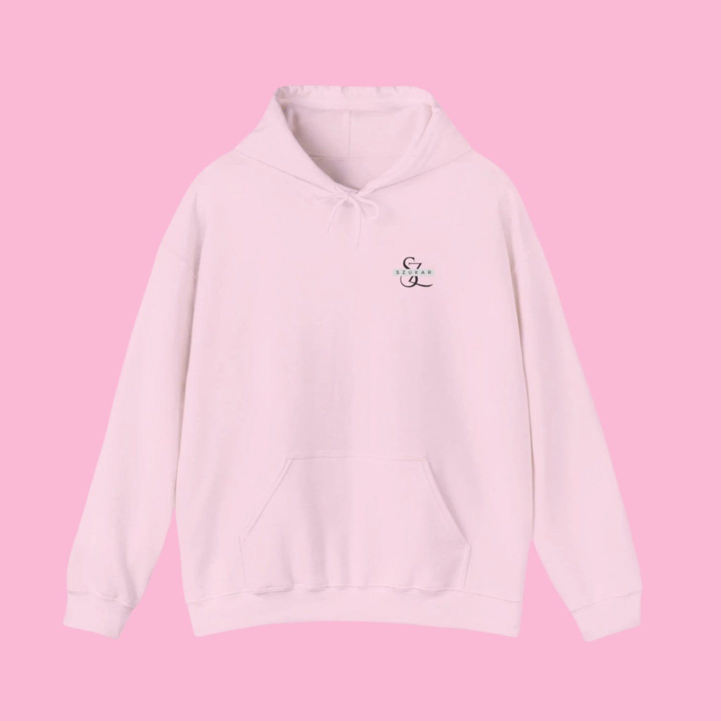 Men’s hoodie featuring bold SZUKAR text prominently displayed across the chest.