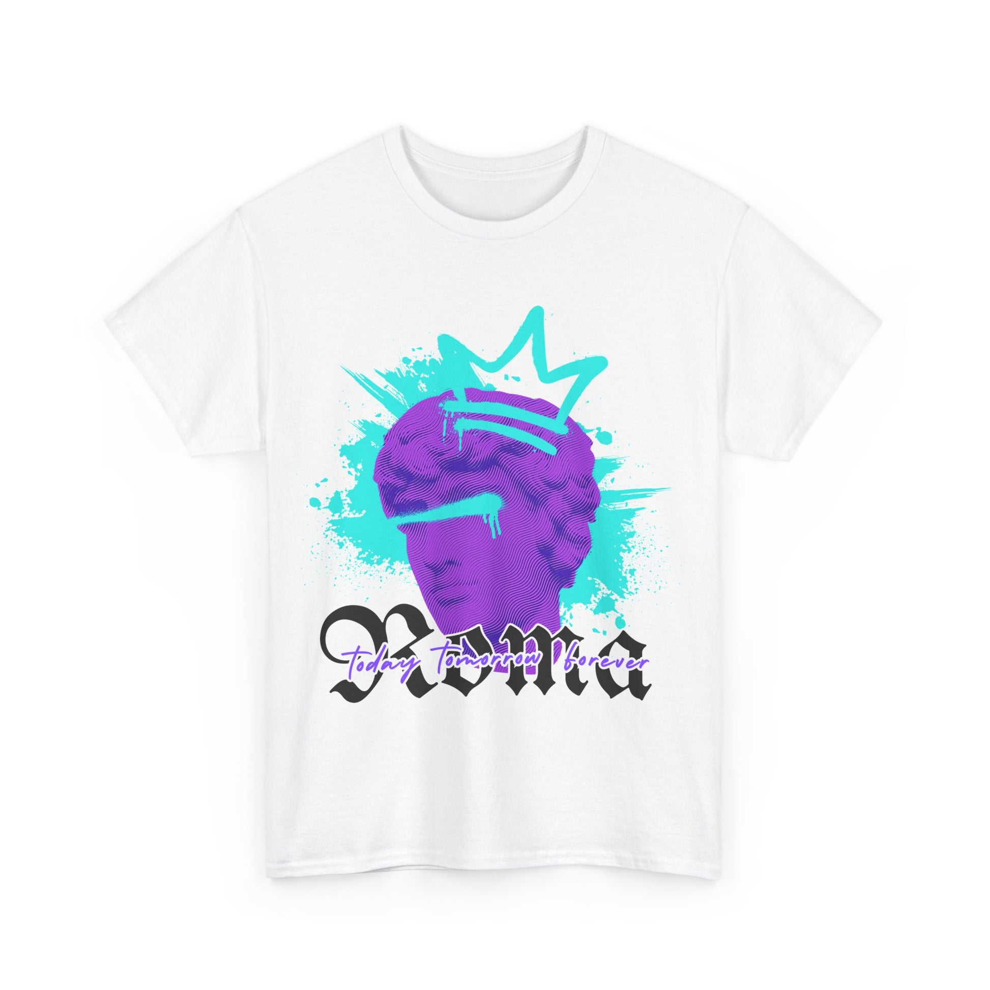 white t-shirt tee front crown sketch roma design