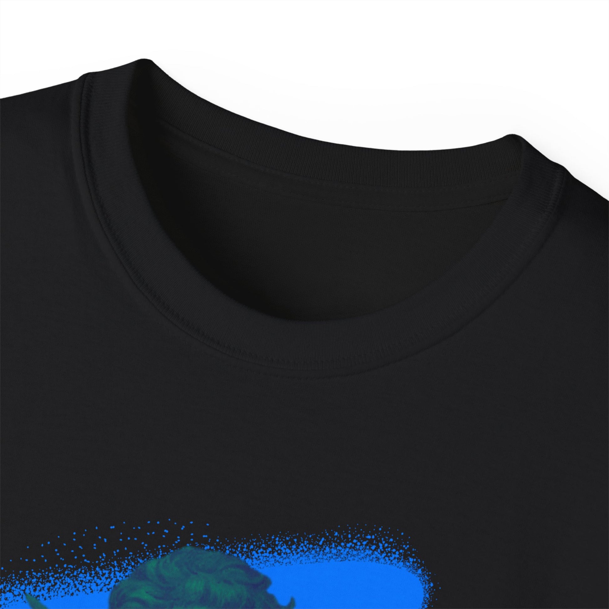 Graphic tee with a mystical girl surrounded by a glowing mandala of moons, stars, and tribal lines, evoking a Roma-inspired spiritual energy.