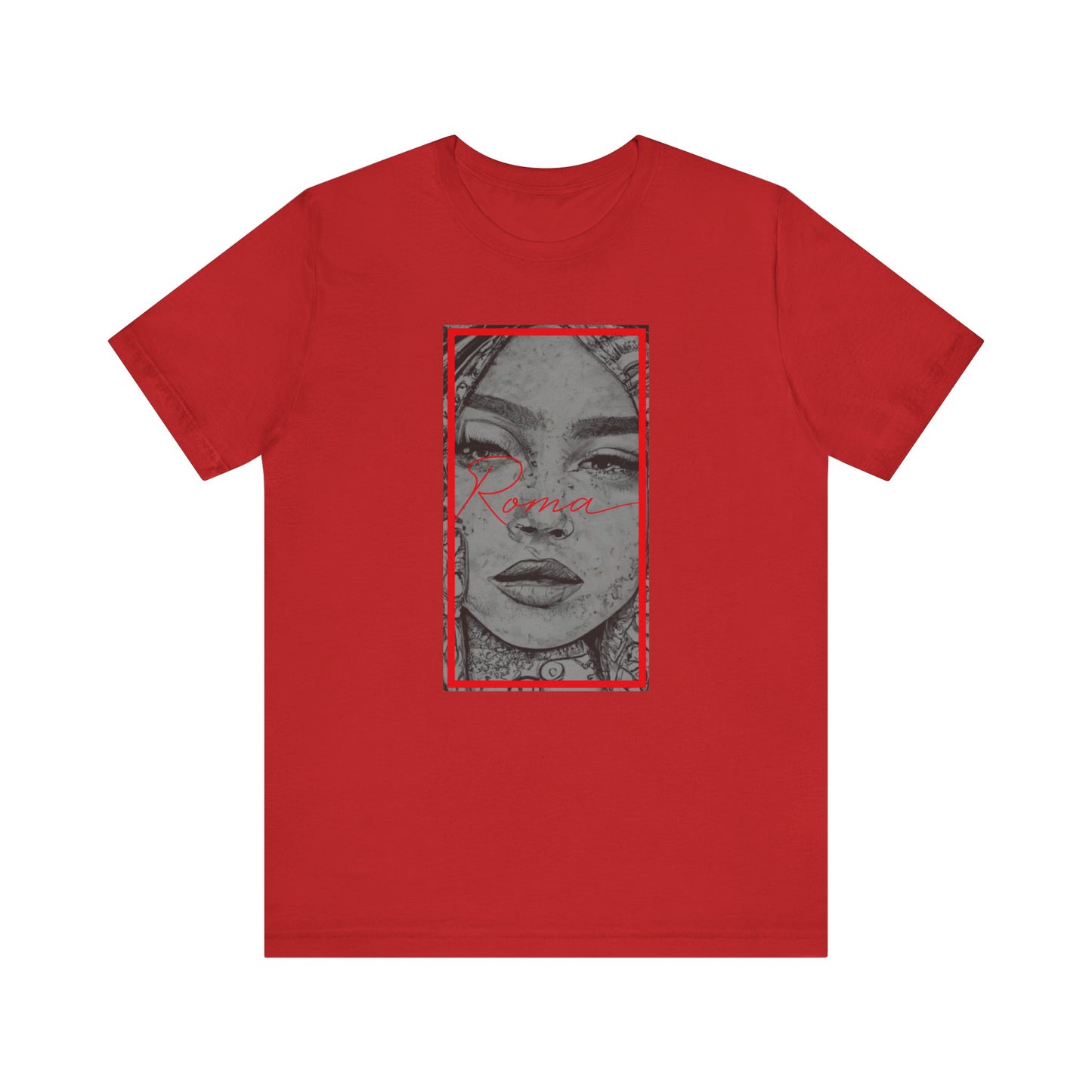 T-shirt featuring GADJO text in bold stencil letters, with a spray paint splatter background.