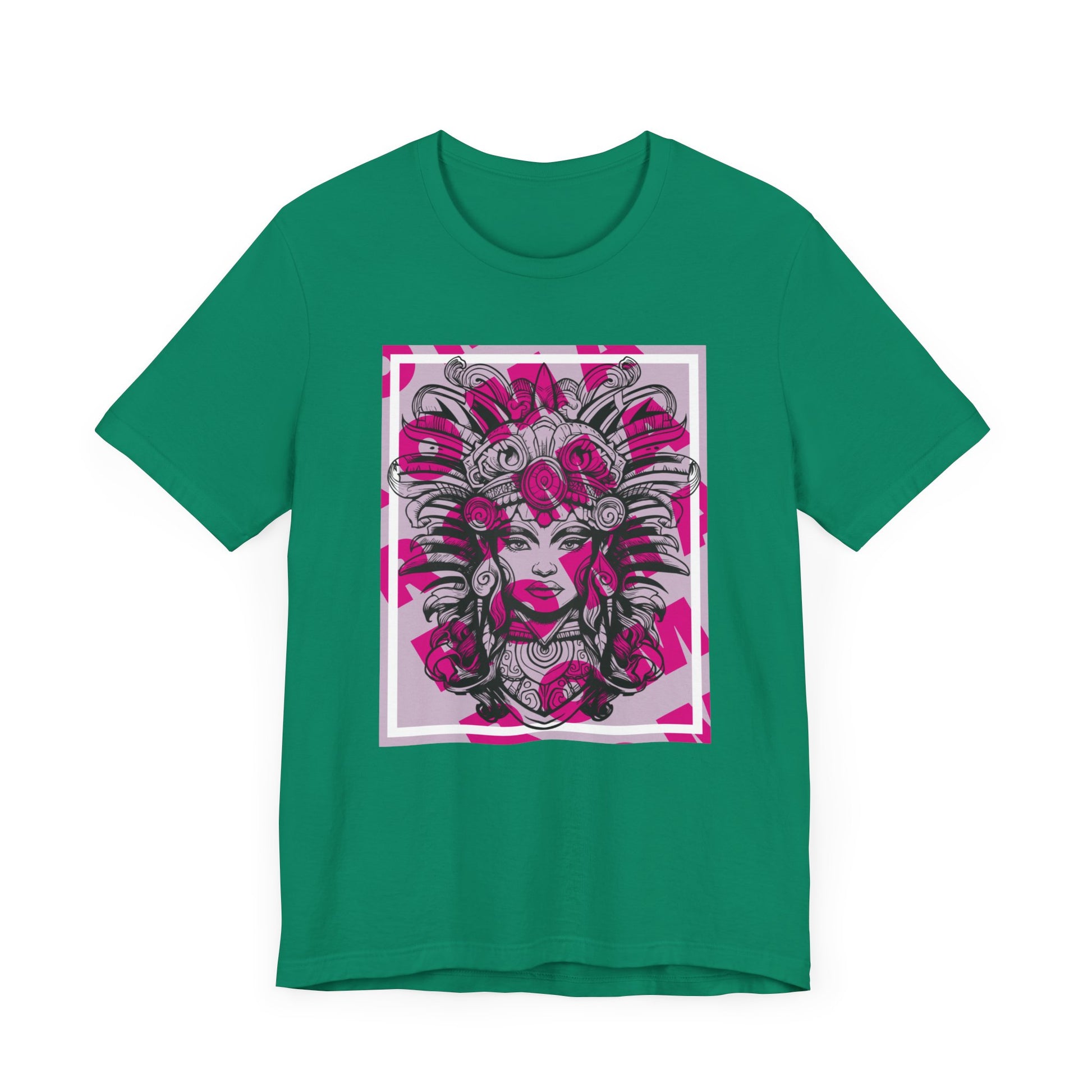Modern short sleeve shirt emblazoned with ‘GADJI’ in stylized Roman capitals, blending history with streetwear edge.