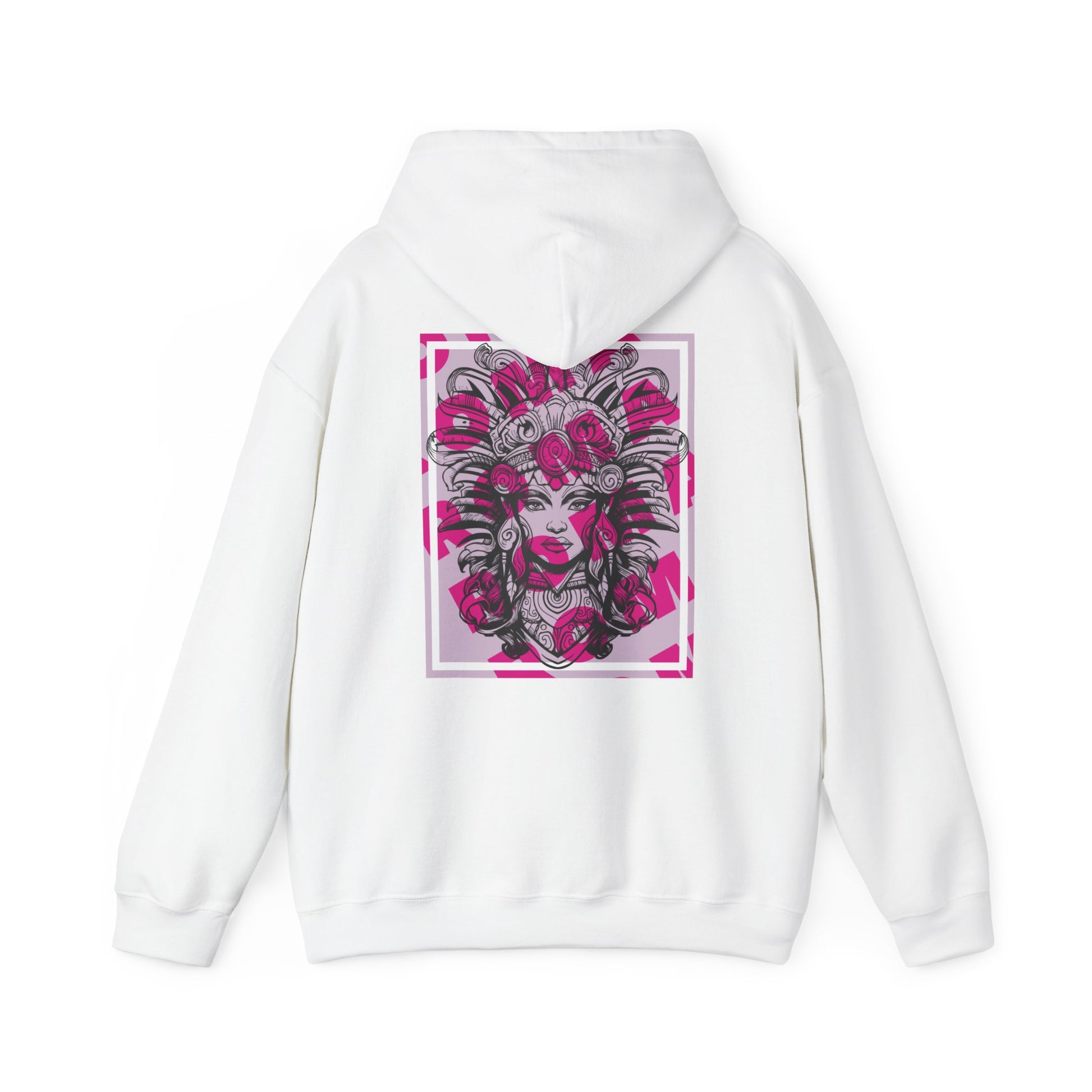 Streetwear hoodie featuring a stylized close-up of a girl's face with bold artistic lines.

